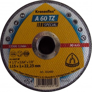 Disco de Corte Inox 4.1/2"x3/64"x7/8" - KLINGSPOR